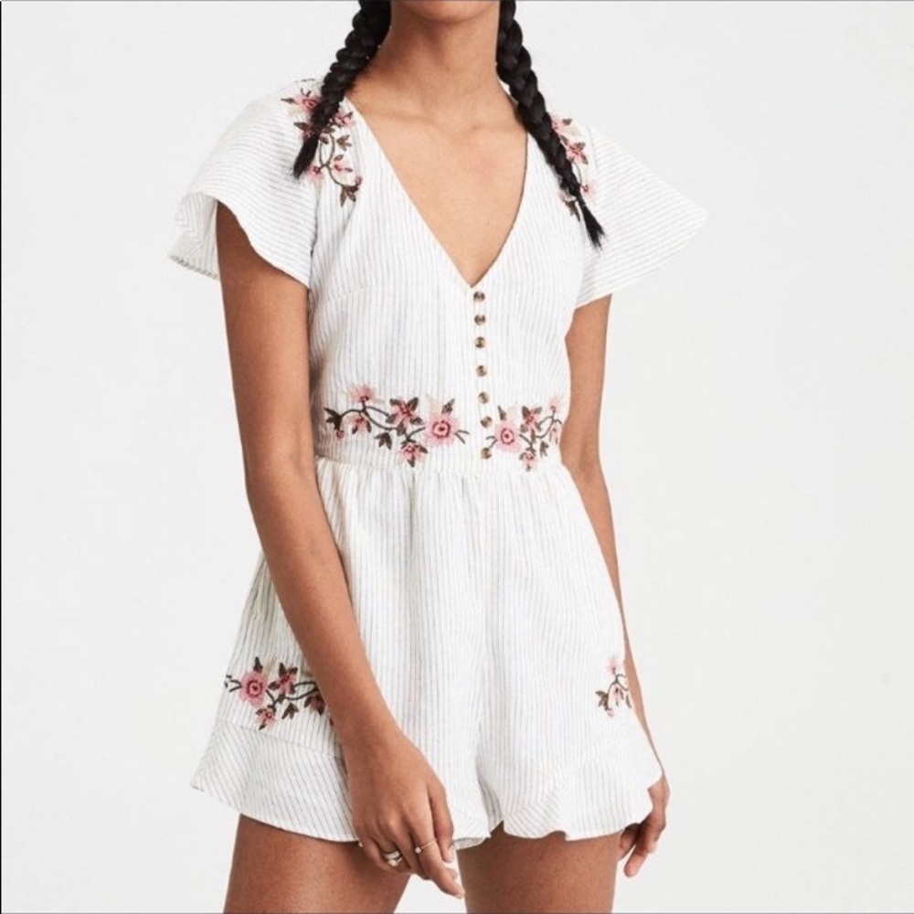 AMERICAN EAGLE Cherry Blossom Spring Romper